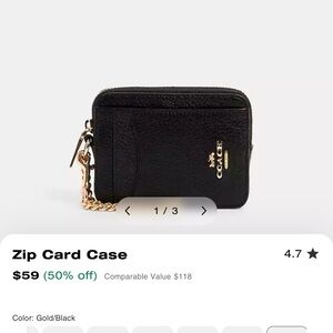 Coach Black and Gold Card Holder